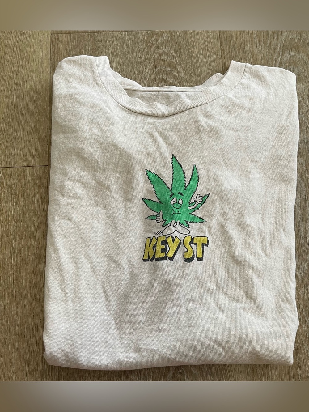 Funny Vintage Key Street Weed Leaf Graphic T-Shirt